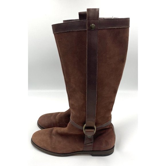 Cole Haan Women’s Leather Knee High Boots Brown‎ Distressed Size 8.5 B - Picture 1 of 16
